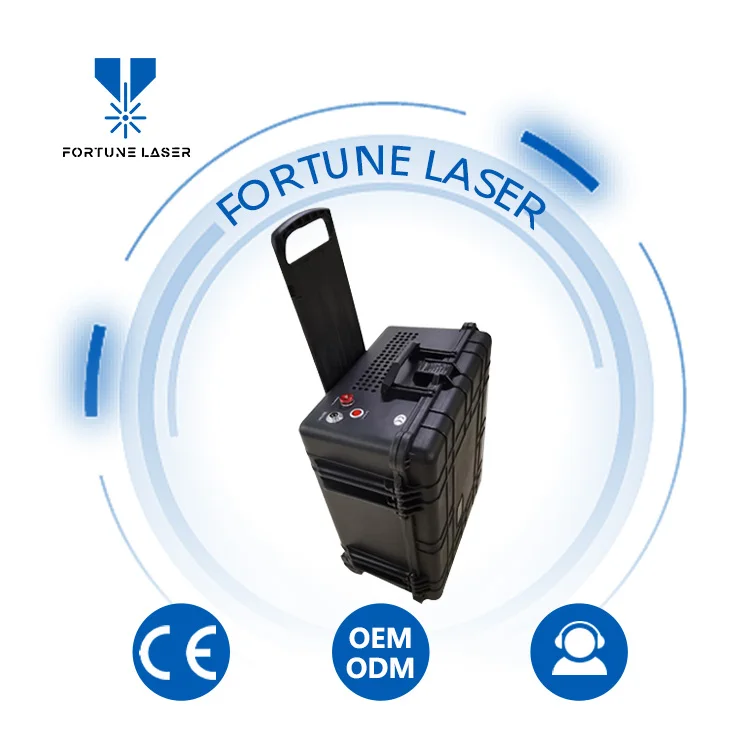 fiber laser cleaner machine industrial metal mold rust removal tool 100W-300W  mini portable handheld laser cleaning machine