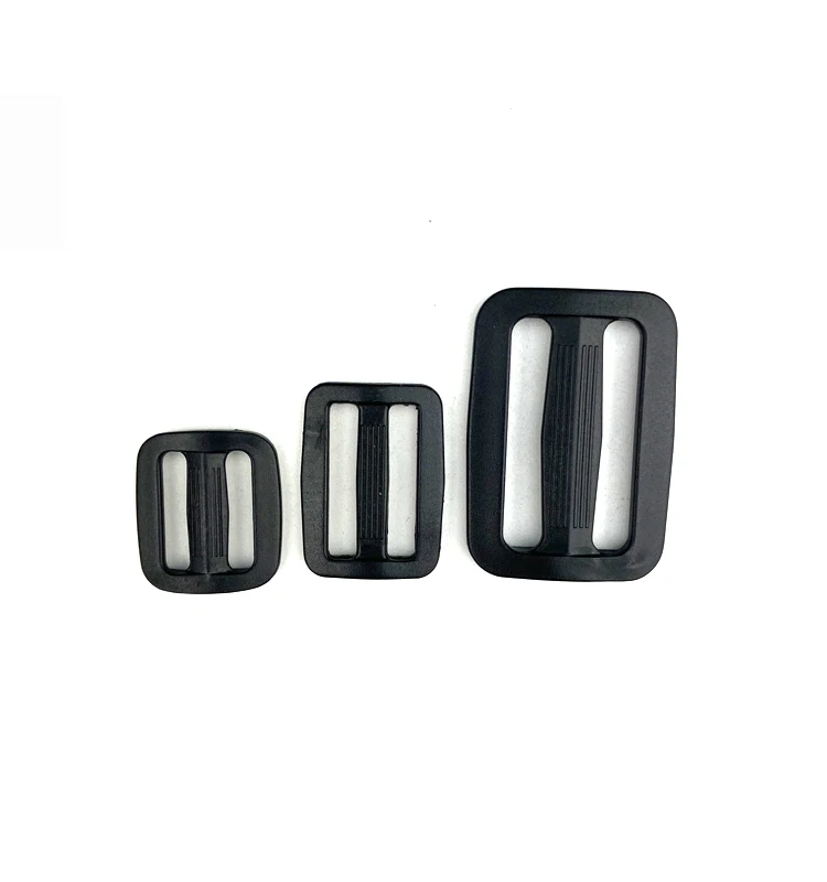 Hot Sale Black Adjustable Buckle Plastic Tri-glide Slides Buckles for Webbing Adjuster Sliders Plastic Strap Tri-glide Buckle