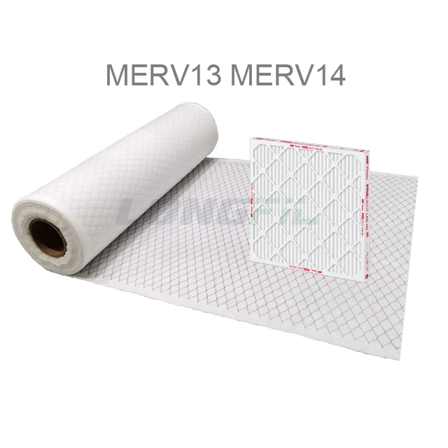 MERV 13 MPR 1500/1900 FPR 10 Synthetic Media  Electrostatically Charged Pleated Air Filter Media Roll