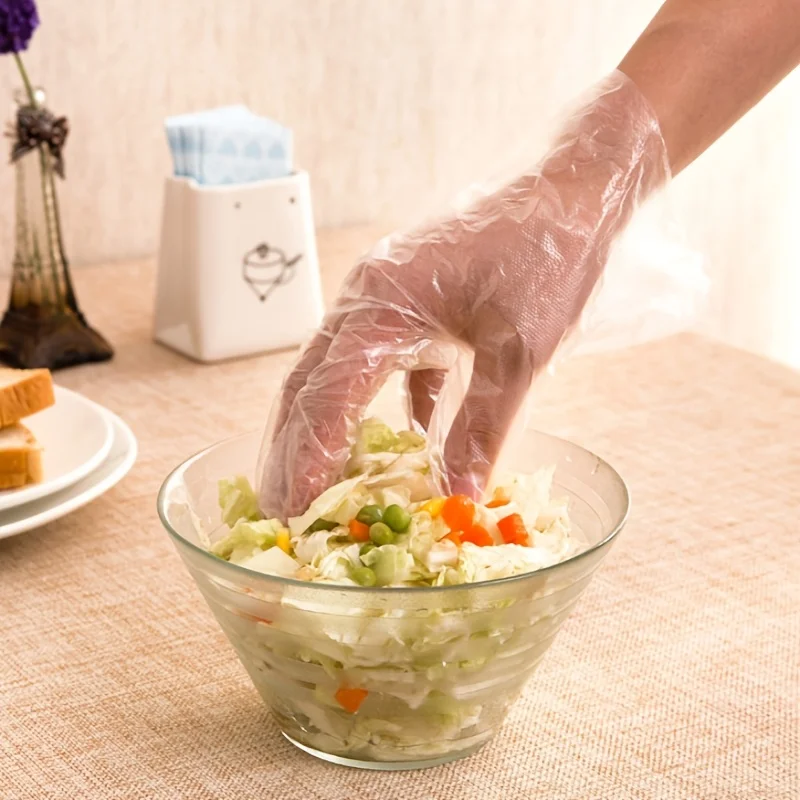 Polyethylene disposable foodservice Thickened CPE Gloves Transparent Household Catering Waterproof Protective Gloves