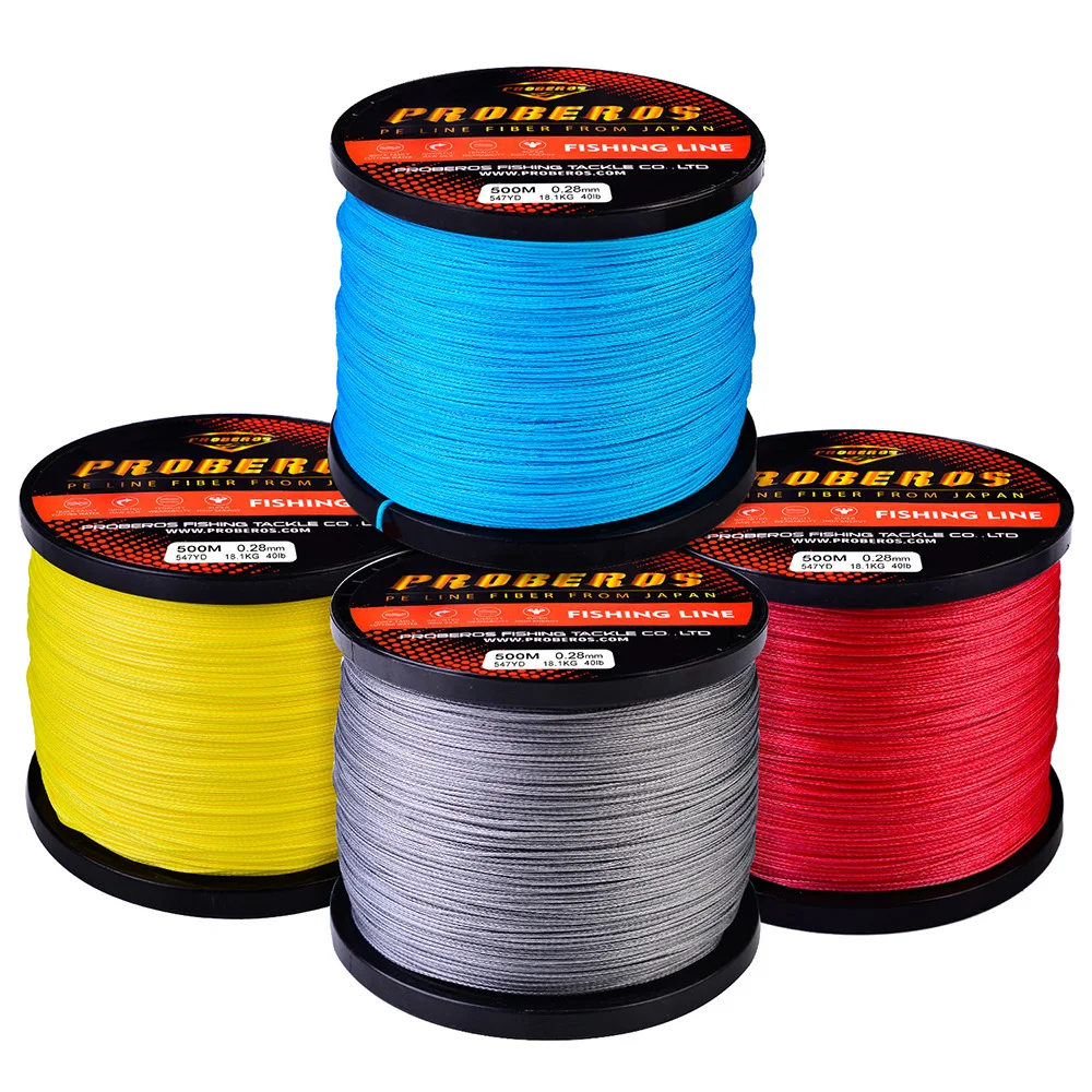 500m PE 8X Braided Fishing Line PE Material Super Colorful High Horsepower Strong Fishing Line
