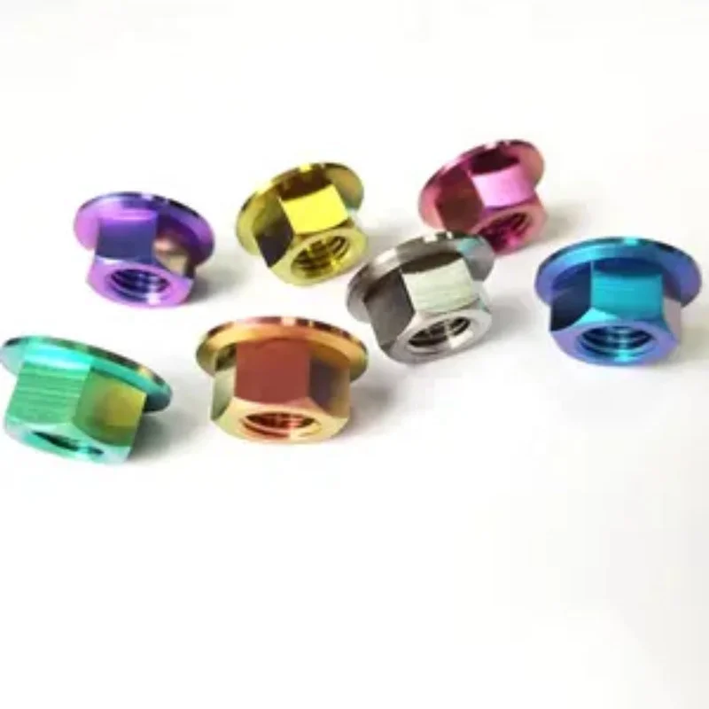 RFX Hex Flange Nut Ti6al4v Titanium Flange Hex Nut M12 Gr5 Titanium Nuts For Motorcycle