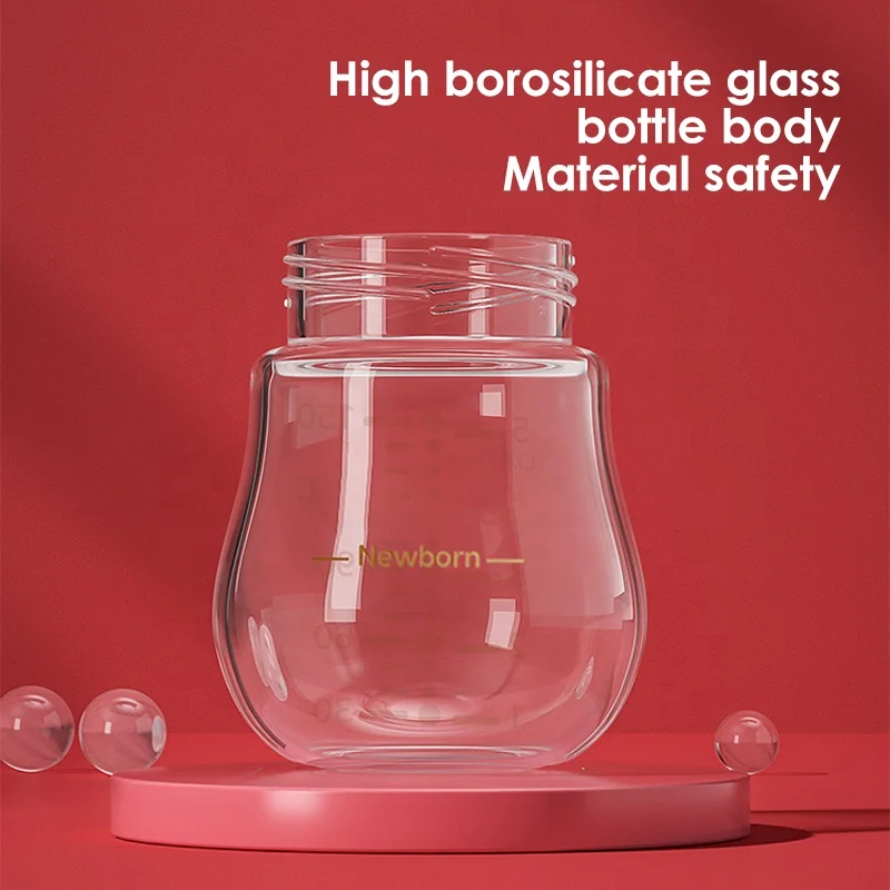 High Temperature Resistant  Anti Colic Milk Glass Feeding Baby Bottle Party Favor Bpa Free Gift Set Sponge