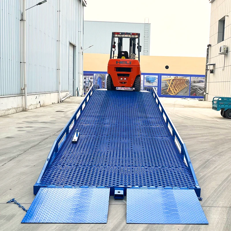 6T 8T 10T 12T 15T portable mobile truck loading ramp yard ramp hydraulic container dock ramp for truck forklift load & unload