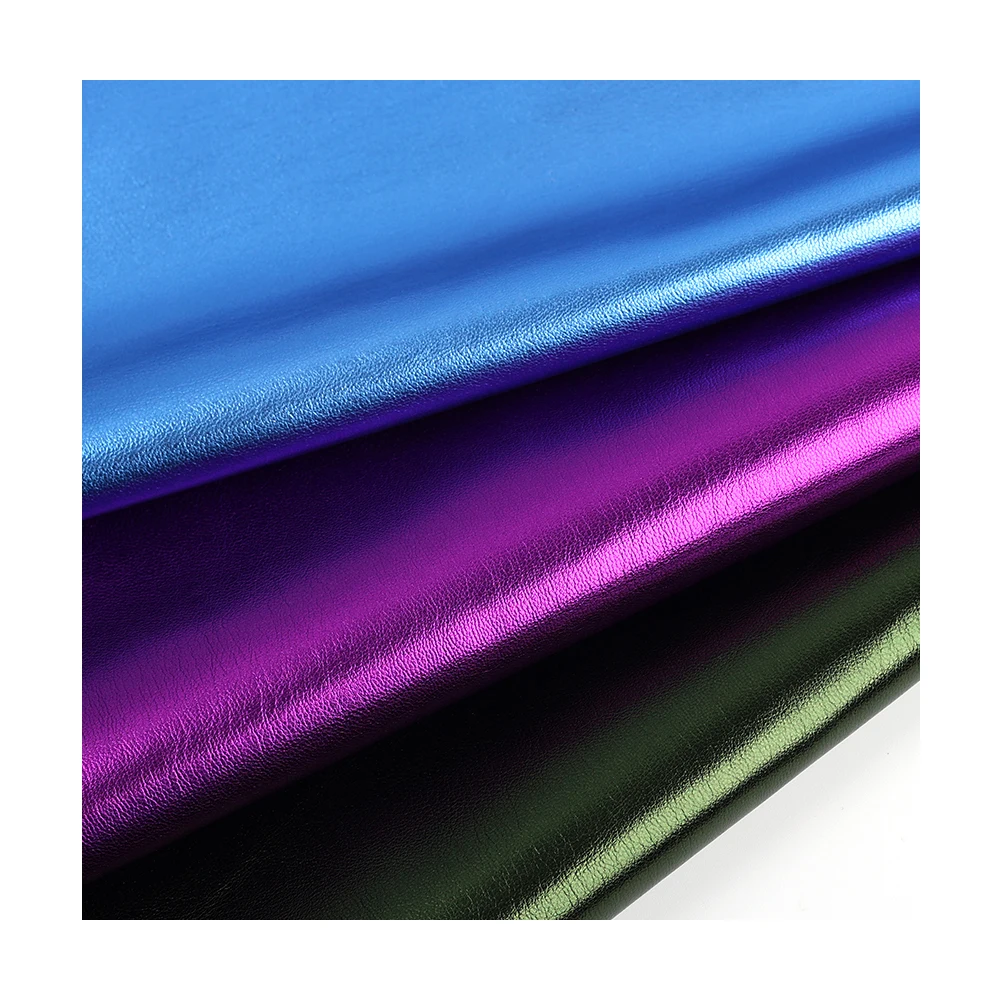 2021 new designer foil metallic faux leather suede jacket artificial synthetic leather fabric