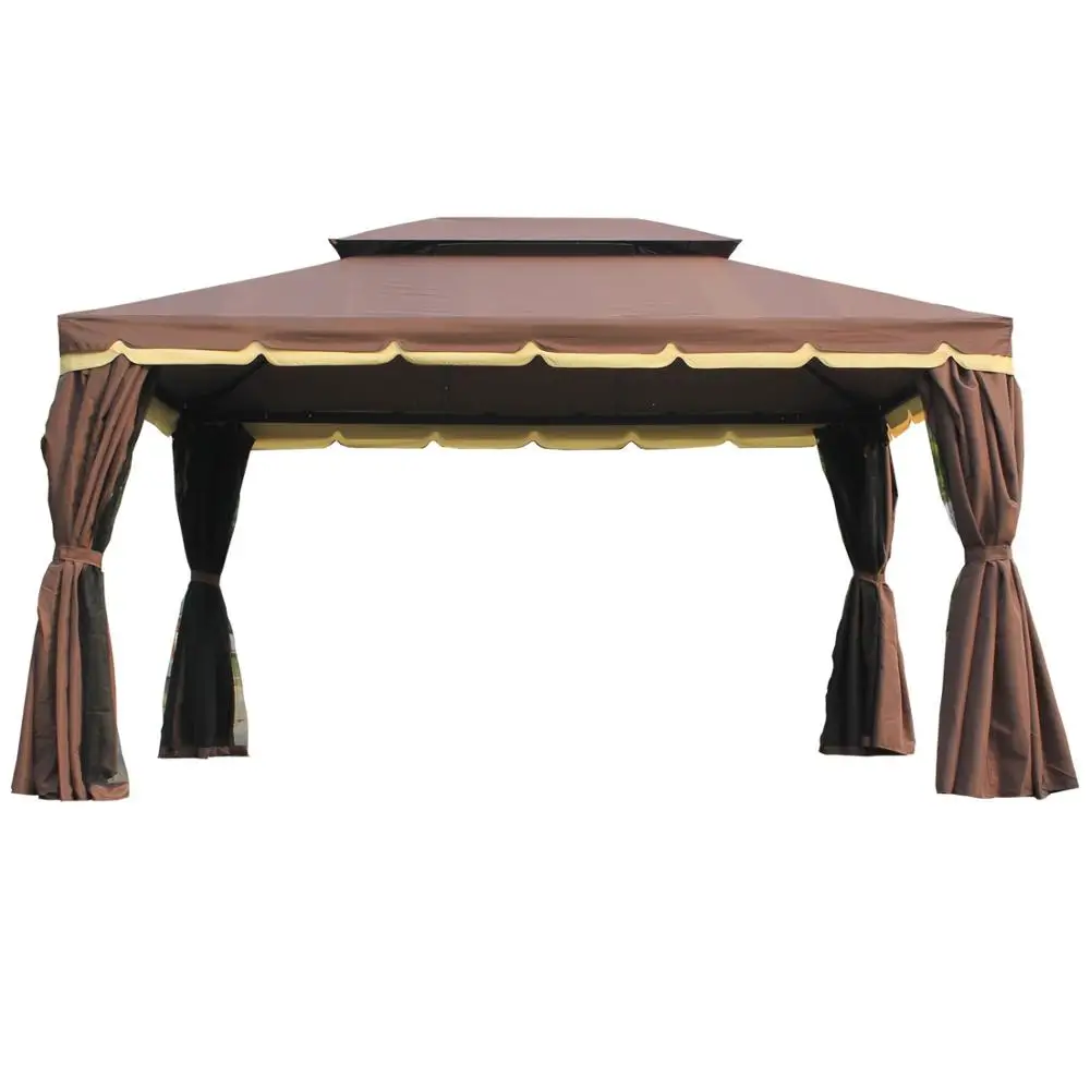 Factory Directly Supply 3X3.6M Wrought Iron Metal Gazebo Curtains With Sidewall