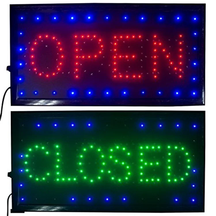 Animated motion store use led logo custom open close letter sign