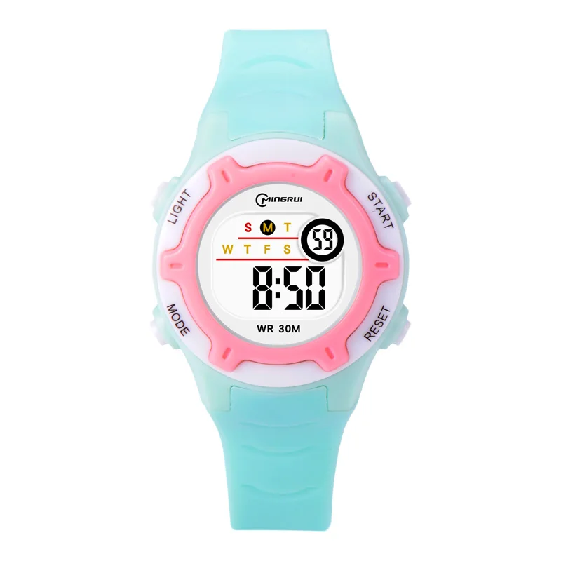 MINGRUI 8203L красочные светодиодные детские цифровые часы для детей спортивные водонепроницаемые наручные