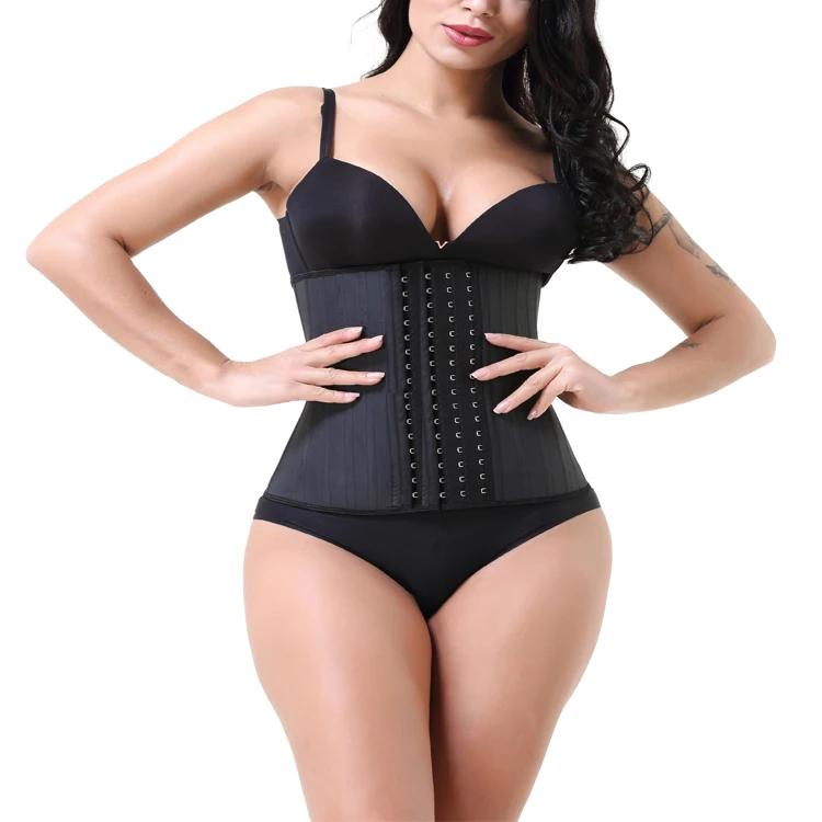 Women Breathable Waist Trainer Corsets Smooth Latex Black High Body Shaper Bustiers Suana Wholesale Corset