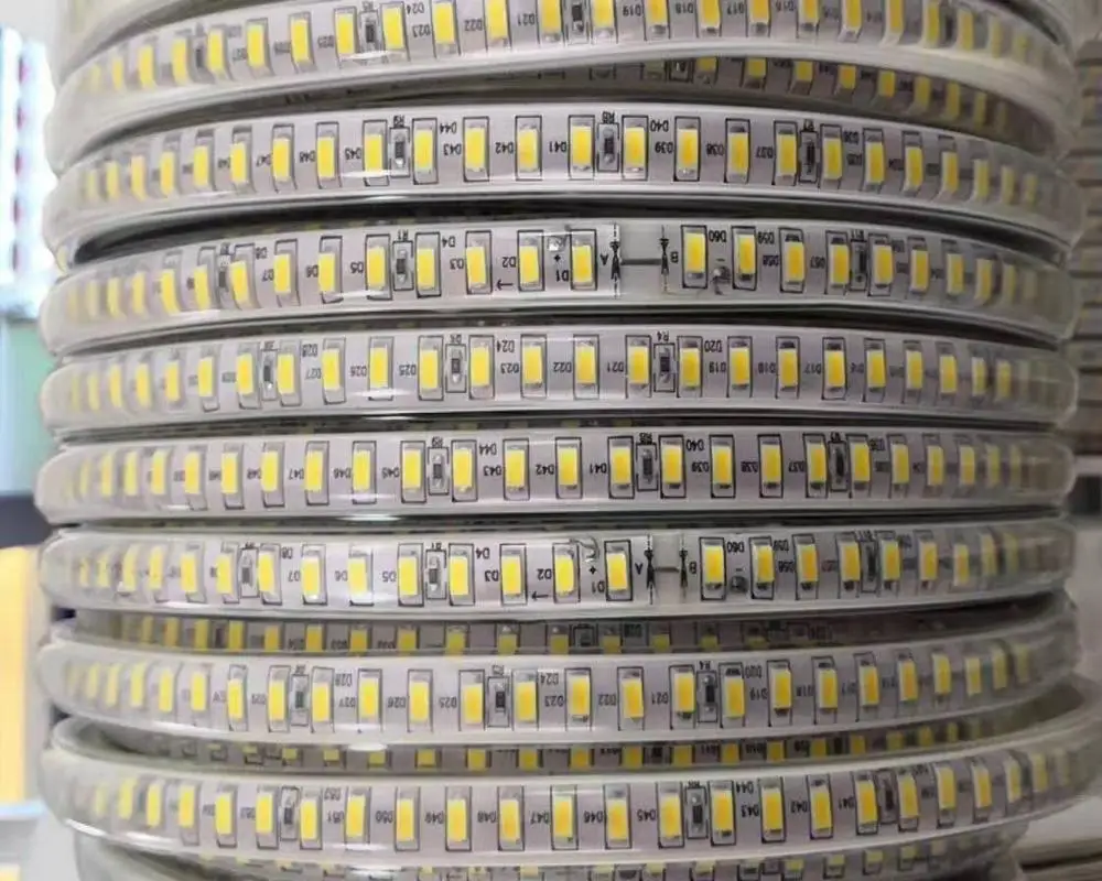  Наружная Светодиодная лента 220 В SMD 5050 IP67 водонепроницаемая светодиодная 60 светодиодов/м