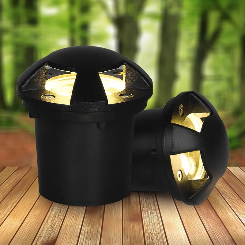 Four Side LED Buried Lamps Waterproof Underground Light 3000K 6W Inground Floor Deck Garden Yard Lighting