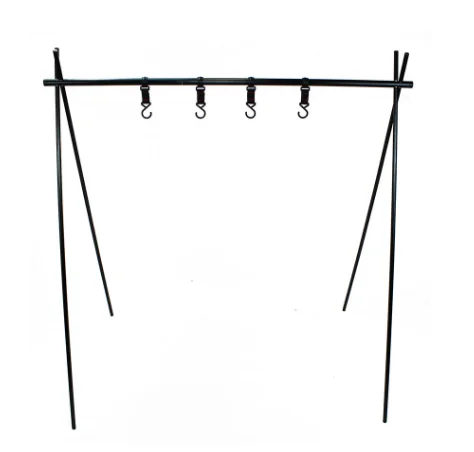 Small size outdoor aluminum alloy hanging rack camping portable folding hanger picnic storage tripod with hook