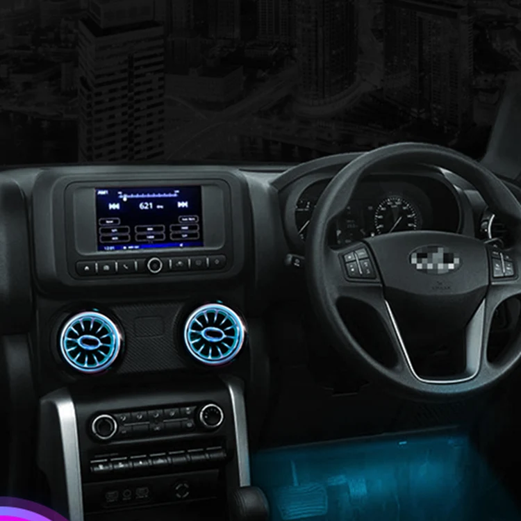 Освещение на вентиляционное отверстие для салона автомобиля, светодиодное освещение для салона автомобиля, вентилятор на турбине, светодиодное освещение на вентиляционное отверстие с дистанционным управлением через приложение для Mahindra Thar