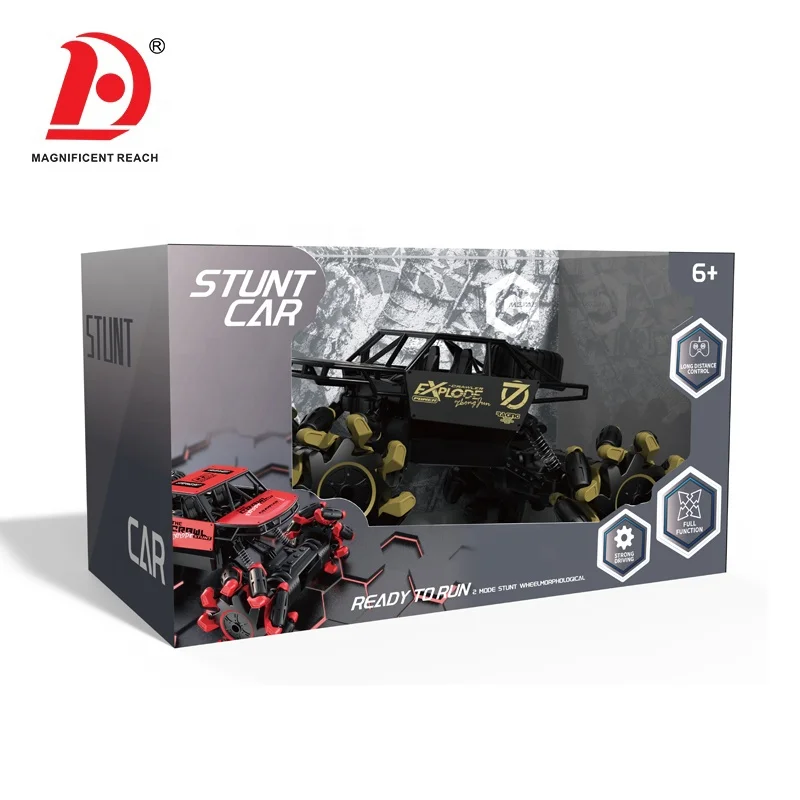 HUADA 2.4G Alloy Rotating Sideway Off Road Remote Control Car Exploding Tire One Click Demo Climbing RC Buggy Toy