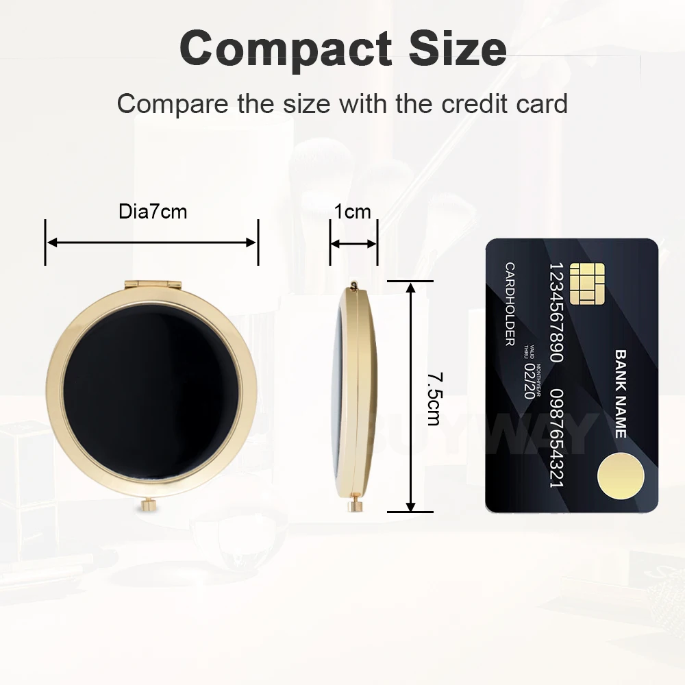 Circle Cheap Beauty Cute Make Up Miroir Women Handbag Folding Round Decorative Pocket Compact Held Hand Mirror For Girls Gift