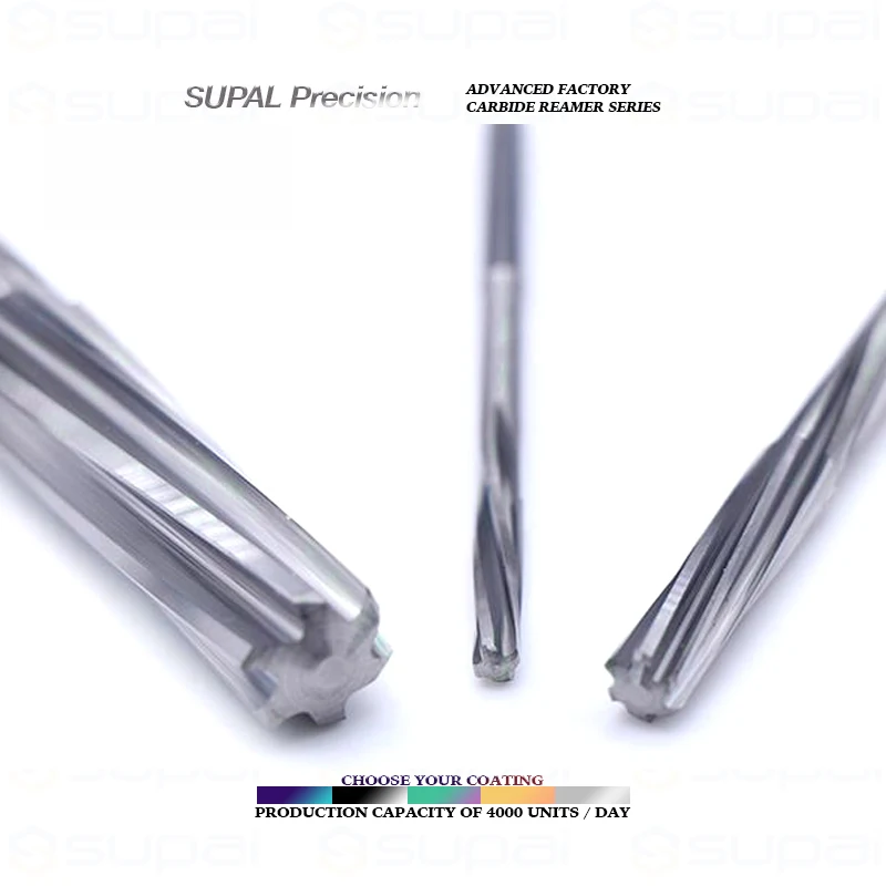 SUPAL Customized 6 Flute Spiral reamer Carbide Helical Reamer For Stainless Steel