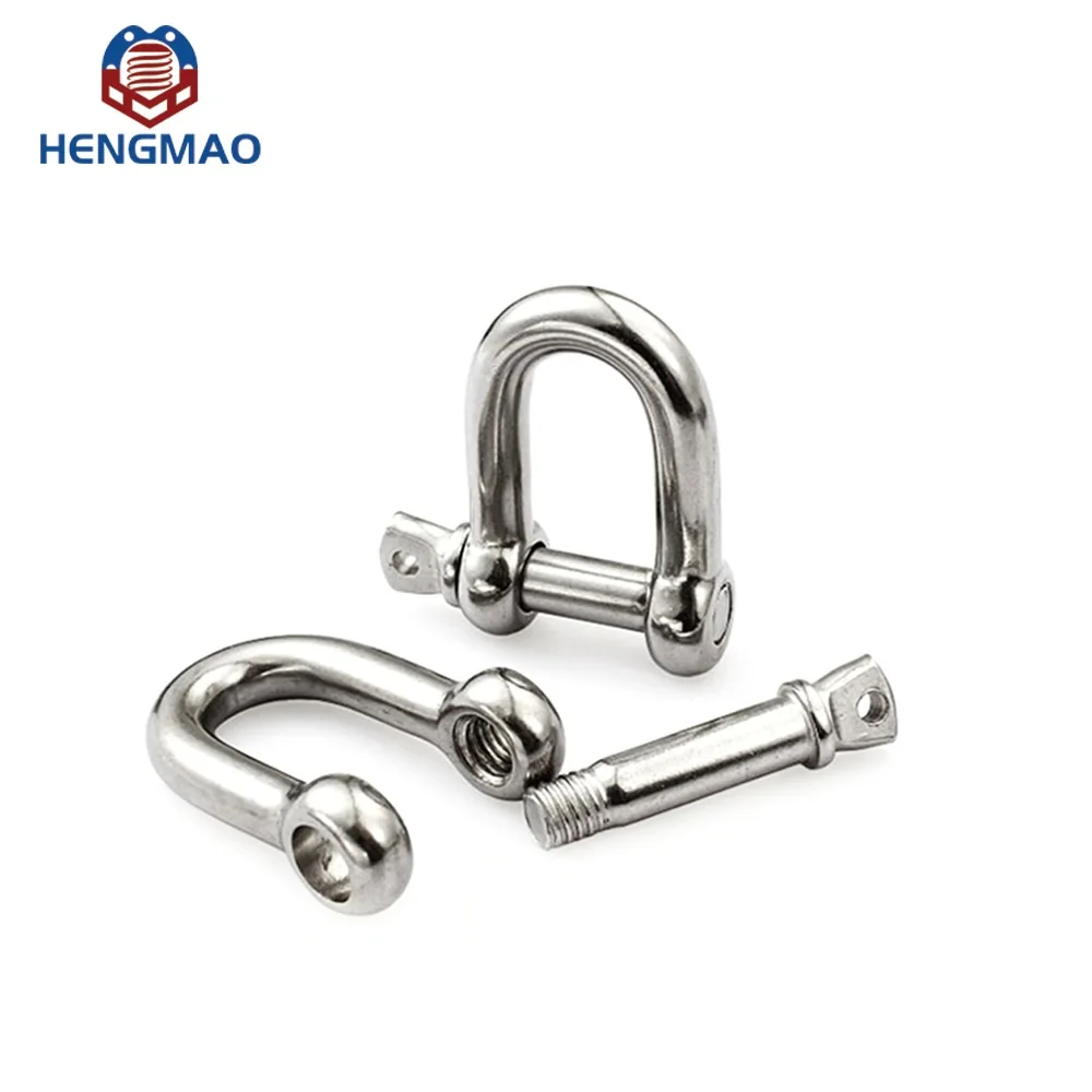 European Type D Ring Shackle Multi-Size Stainless Steel Dee Shackles For Hardware Lifting Industrial Heavy Industry Applications