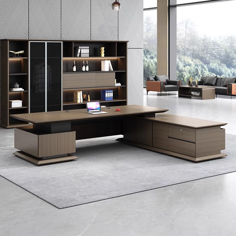 Luxury Design  Office Furniture Wooden Manager Director Table L Shaped Executive Office Desk