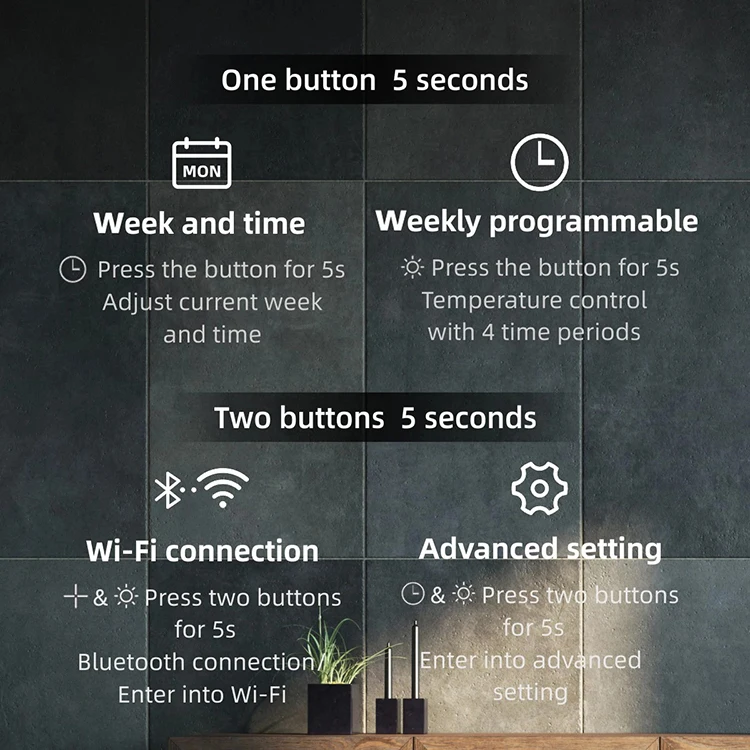 MENRED RT52 Tuya Wifi Touch Screen Floor Heating Programmable Smart Thermostat for Room Heating