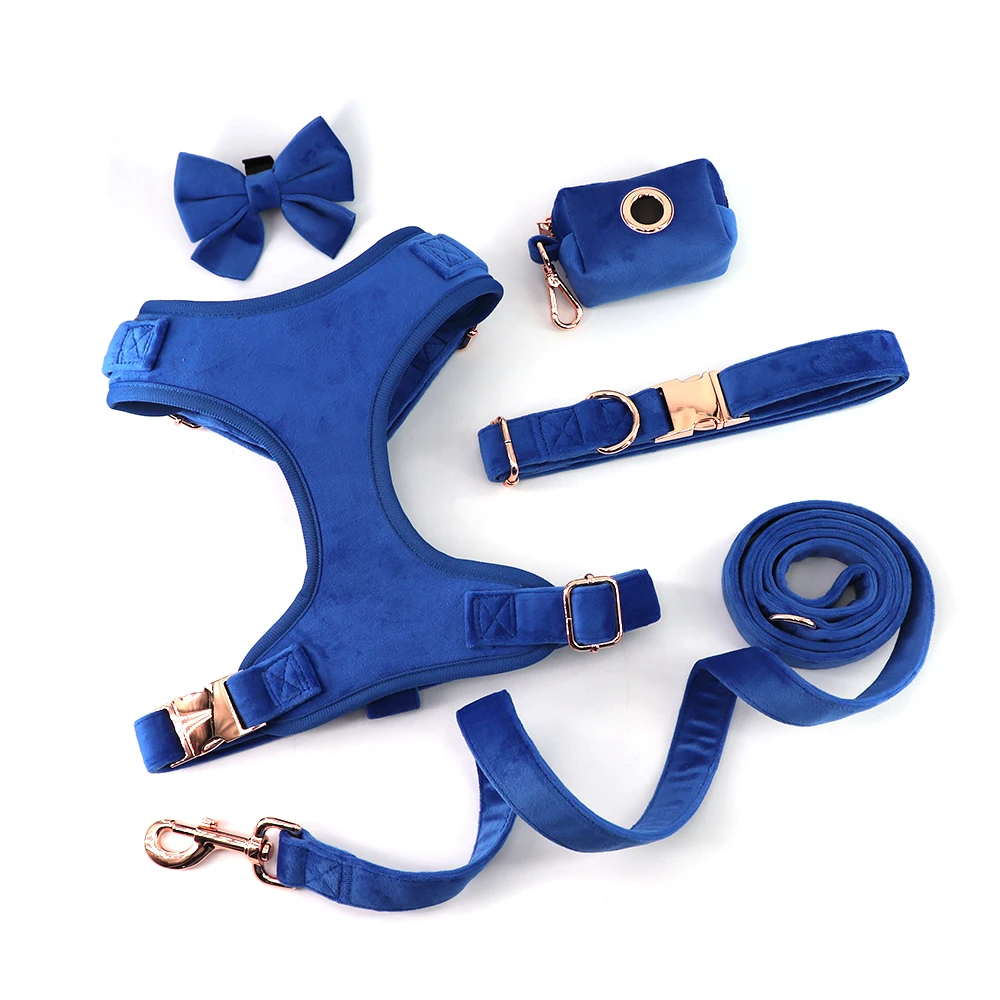 Popular Custom Pet Reversible Dog Harness With Metal Buckle Dog Collar Leash Set Service Dog Vest