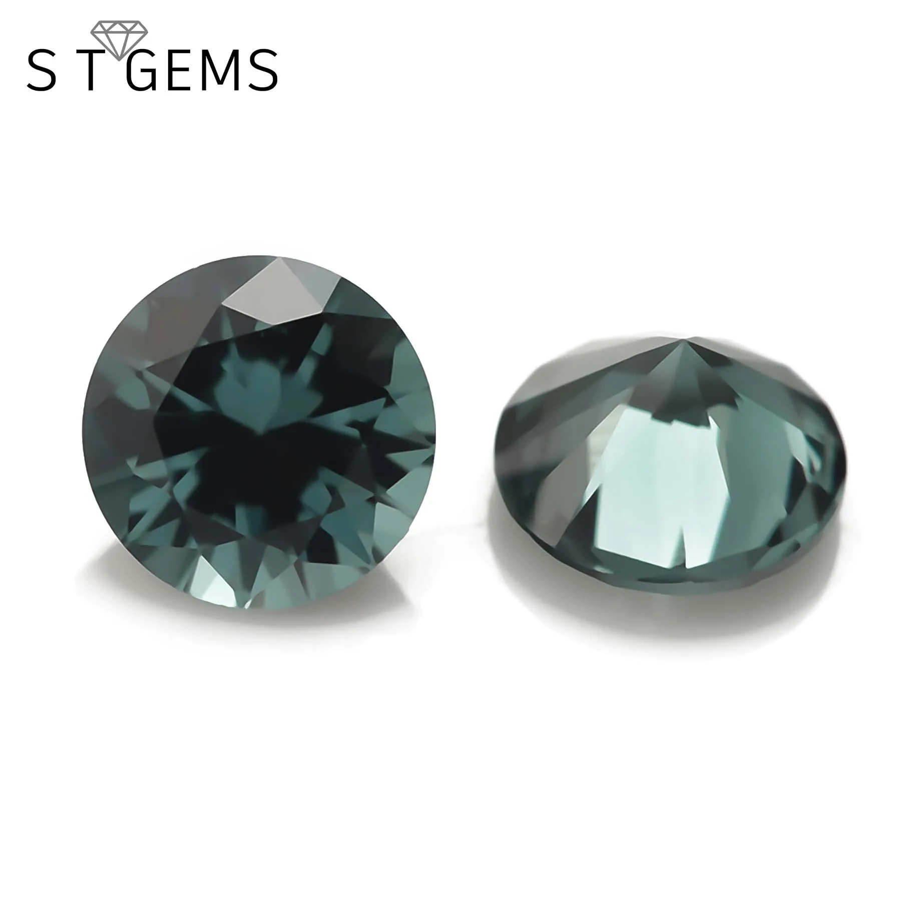 Round Brilliant Cut Loose Gemstone Wholesale 152# Green Synthetic Spinel Stones