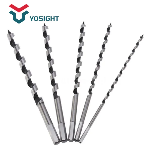 5pcs Wood Auger Drill Bit Set Woodworking 230mm Extra Long 6-14mm Hex Shank