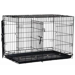 48 Inch Large Dog Crate Black Metal Dog Cages Pet Cages for Large Animals
