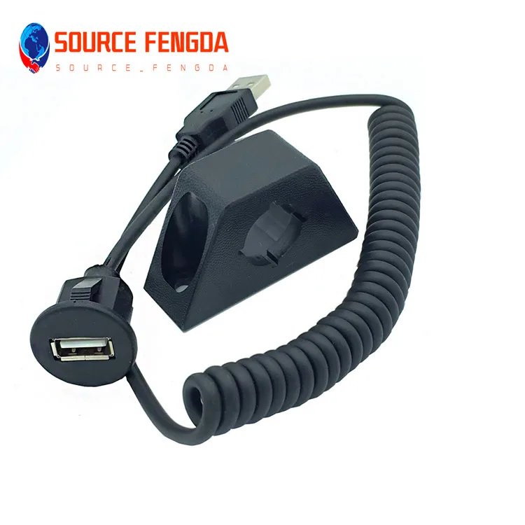 for car motorcycle truck USB2.0 waterproof data cable spiral spring usb cable