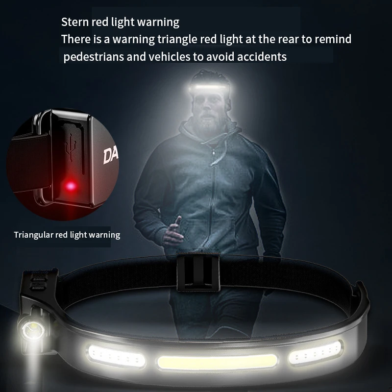 Intelligent Sensor Induction LED Mountain Bicycle Head Light USB Rechargeable Accessories Miner Light