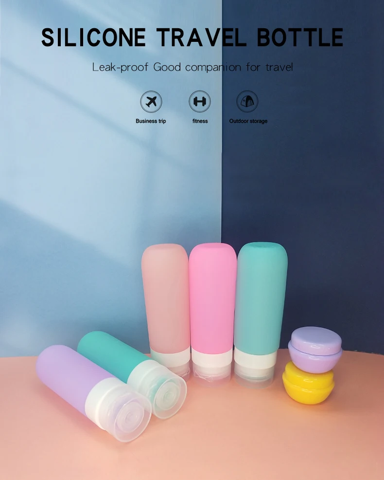 Travel Bottles for Toiletries  3oz Size Containers BPA Free Leak Proof Refillable Liquid Silicone Squeezable Travel dispenser