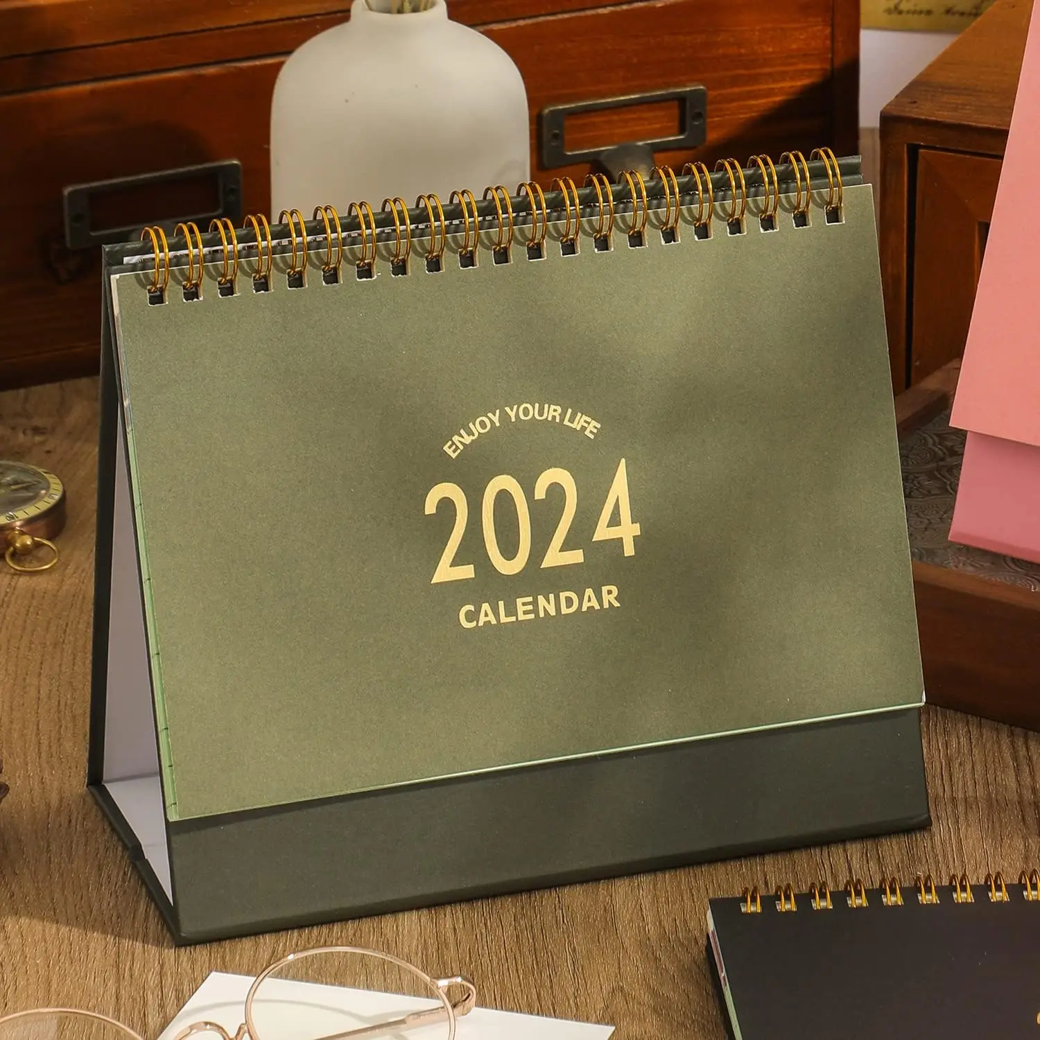 Custom Standing Flip Calendar Perpetual Desk Spiral Table Calendars Custom