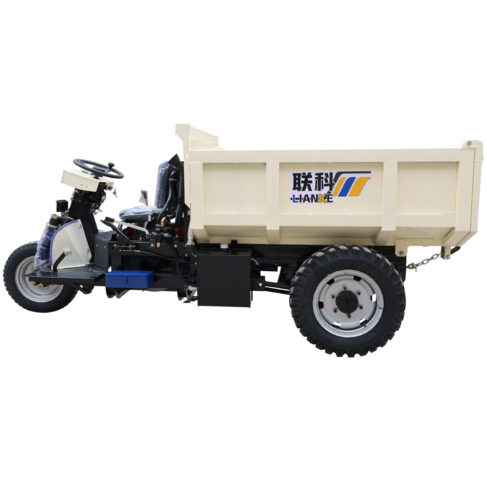 LK270D diesel dumper with cargo, 3 wheel mini diesel tricycles with big loading ,golden prince dumper truck