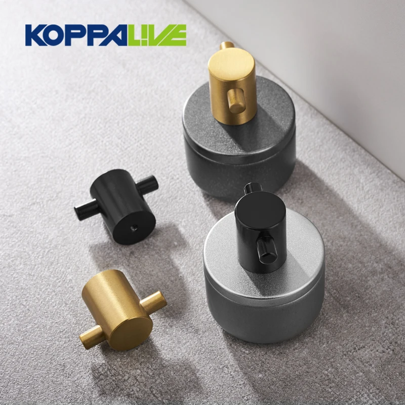 Koppalive Unique Mini Antique Copper Solid Brass Furniture Kitchen Cabinet Handles T bar Knobs for Kids