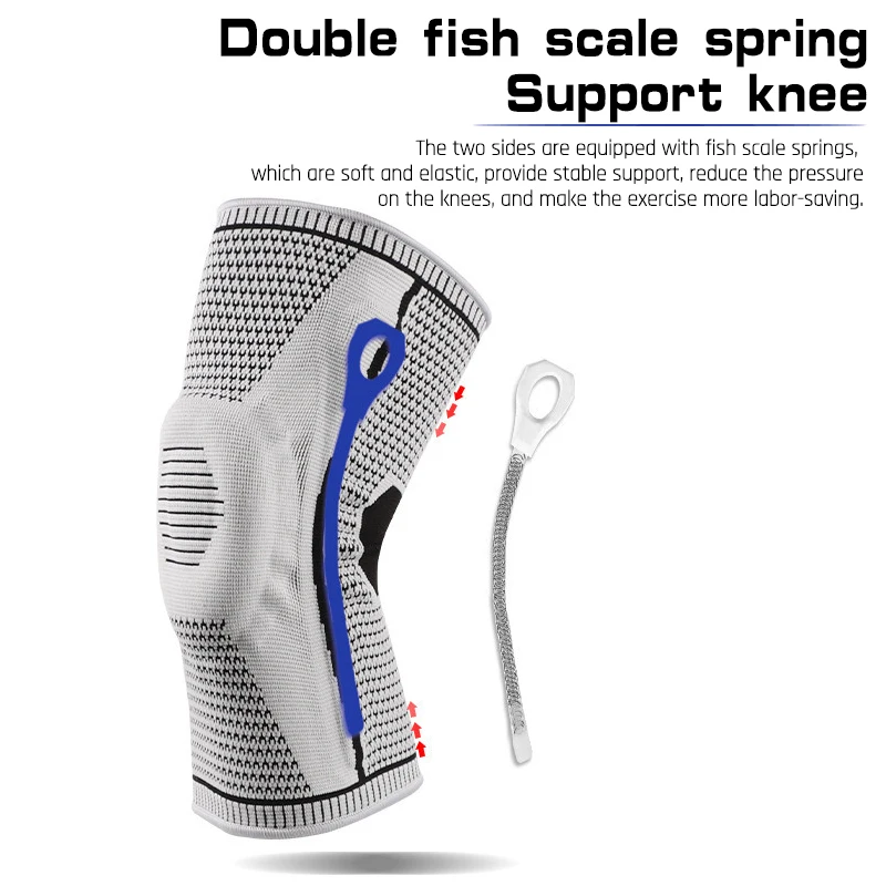 Wholesale Custom Nylon Gym Sports Knee Support Brace Honeycomb Compression Knee Pads Anti-Slip Strips Football Soft Pain Relief