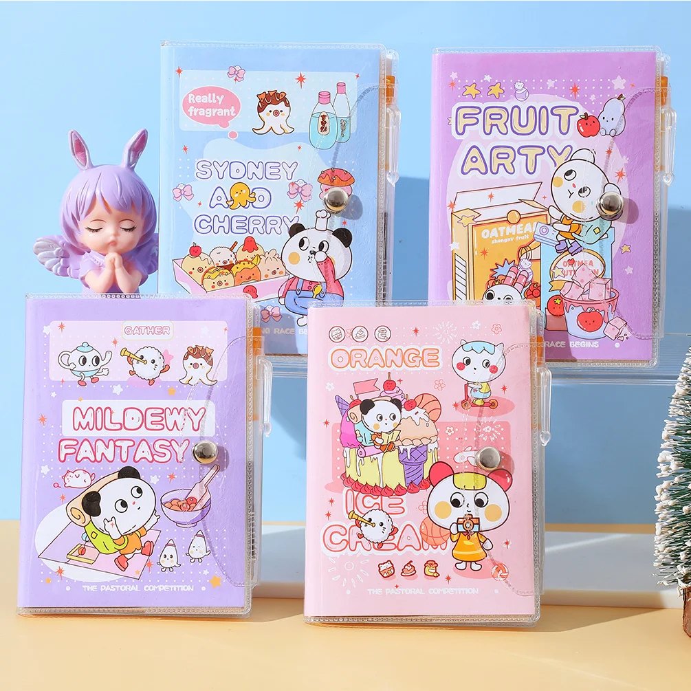 64K-7710 Depai New High Appearance Notebook Crystal Gel Cover Snap Button Cartoon Trend Pocket Handy Account Diary Wholesale
