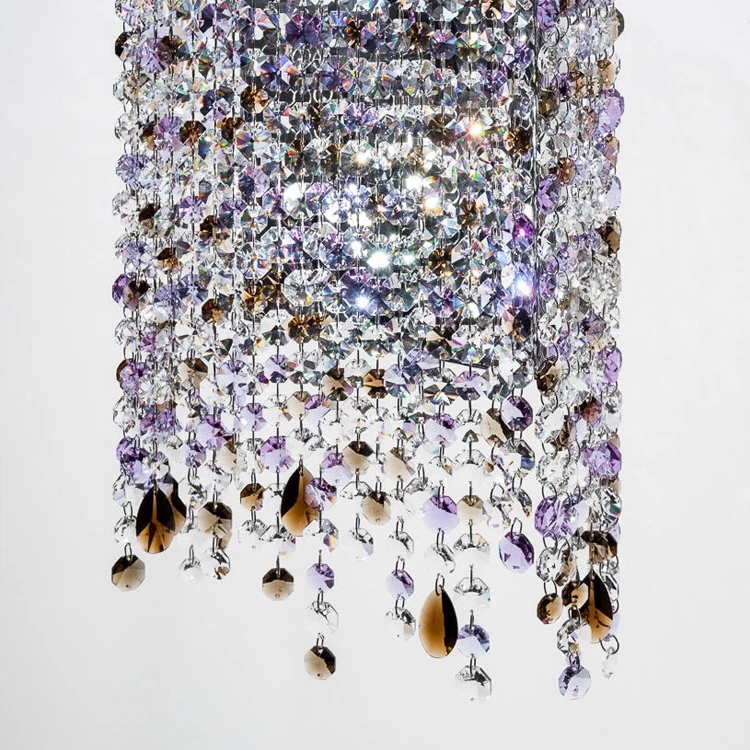 Custom Villa Living Room Hanging LED K9 Crystal Chandeliers Ceiling Luxury Square Dining Table Pendant Light