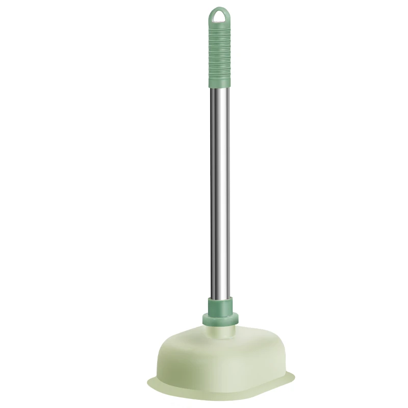 Xinaijia High Pressure Stainless Steel Toilet Plunger with Flexible Rubber Head and Extended Handle WC Sink Plunger