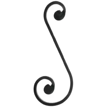 China factory easy to weld component S forged scrolls wrought iron for fence baluster