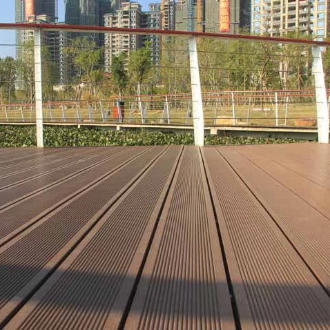 UV Resistance Flooring Anti-Slip Groove Hollow Decking Low Maintenance Engineering Deck For Outdoor Garden Terrace