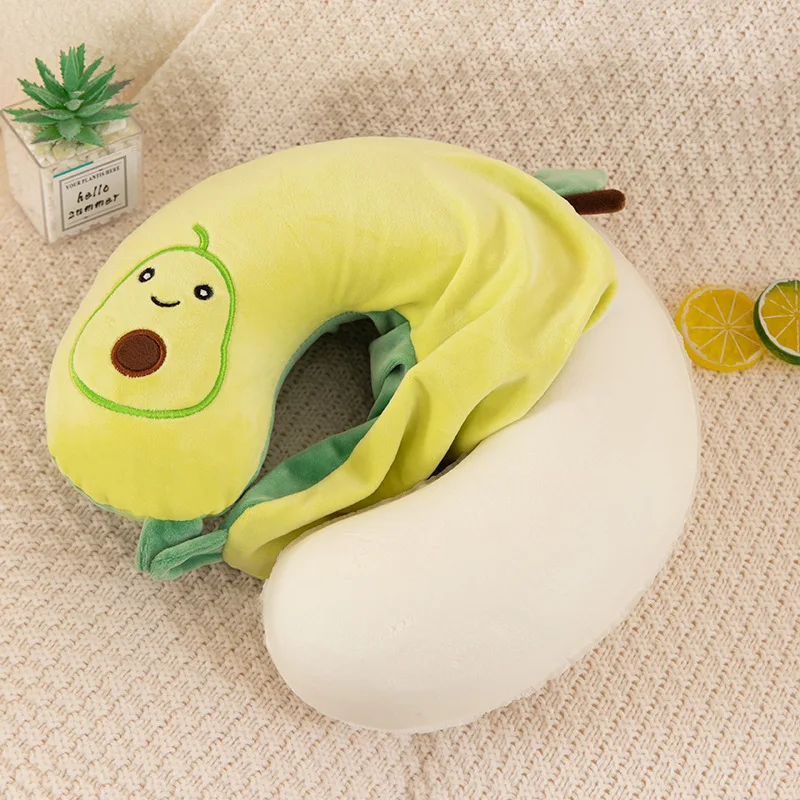 New Cartoon Memory Cotton U-shaped Pillow Comfortable Soft Neck Cover Travel Portable Neck Pillow Wholesale With Logo