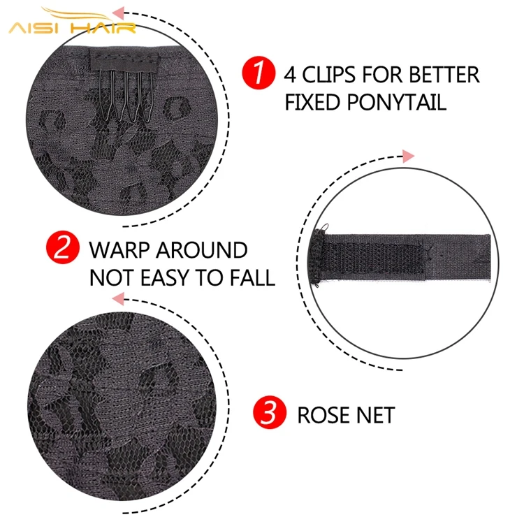 Aisi Hair One Piece Ombre длинный афро кудрявый конский хвост Синтетический шиньон кусок волос для женщин наращивание на