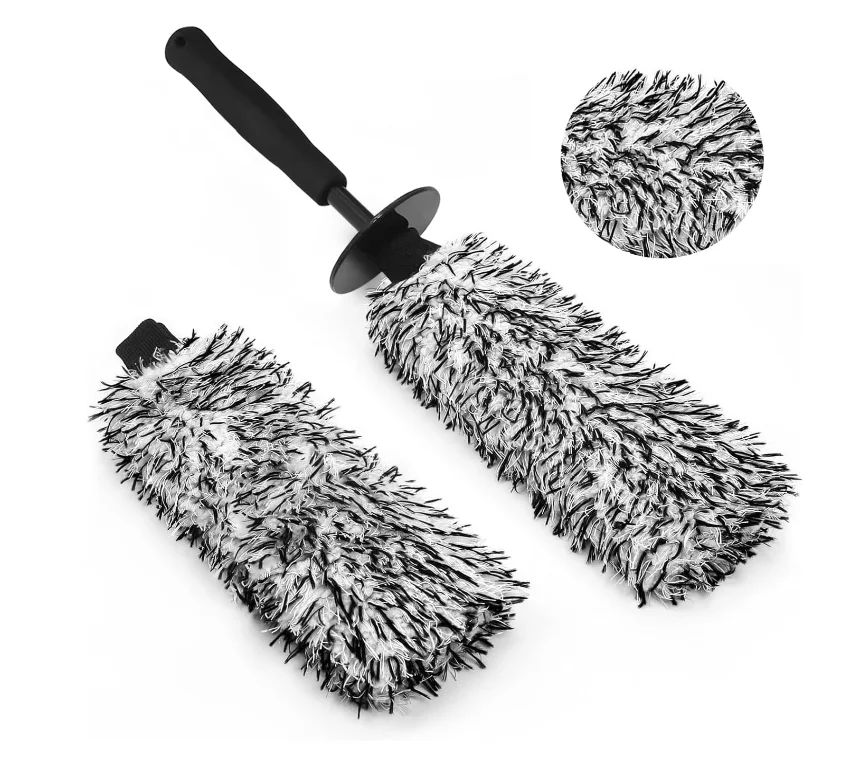 Microfiber Car Wheel Rim Brush with Replaceable Wheel Cleaner Brush Cover