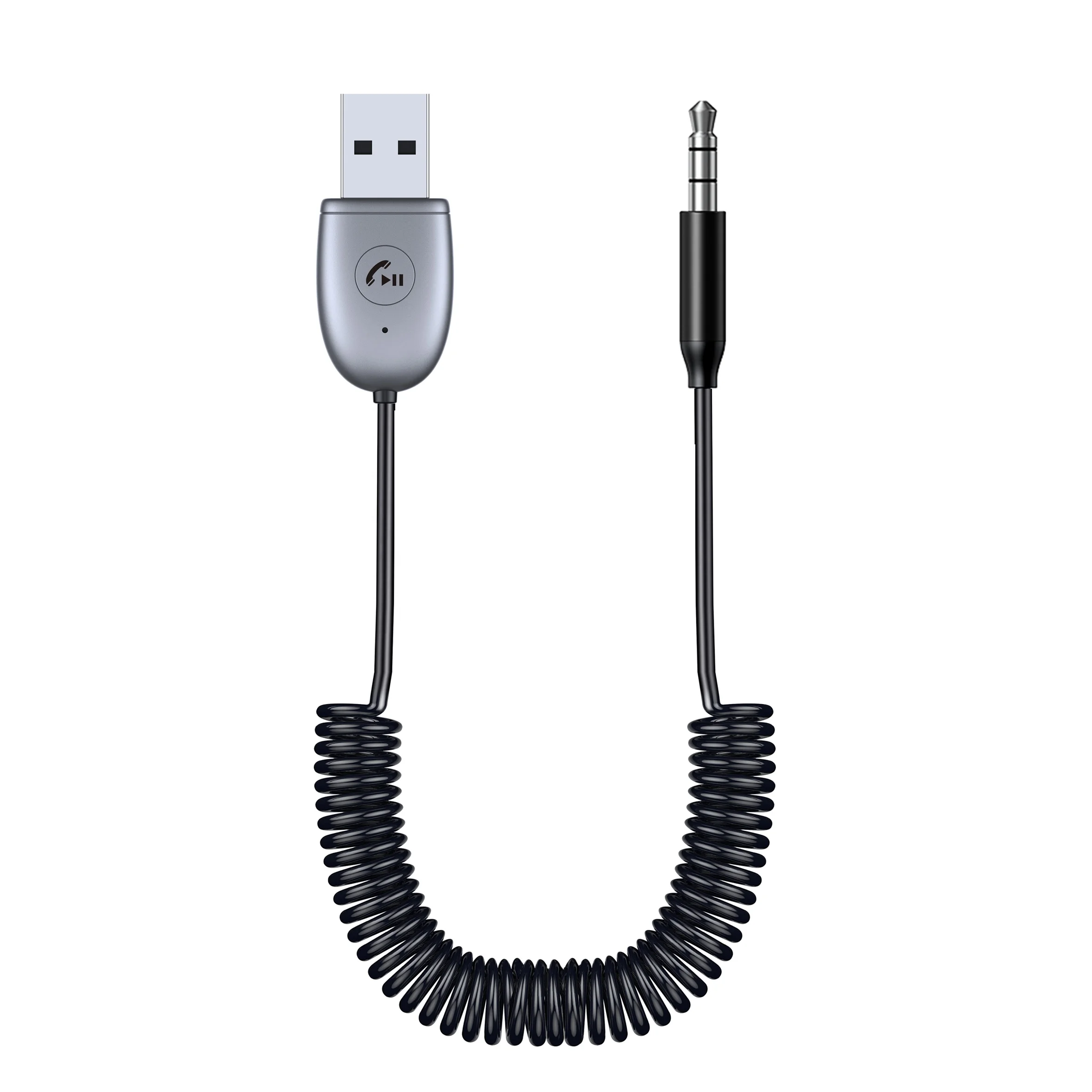 AGETUNR J34 Bluetooth V5.3 Universal USB Music Receiver 3.5mm AUX Dongle Audio Adaptor Handsfree Call Extendable 0.3-1.5M Cable