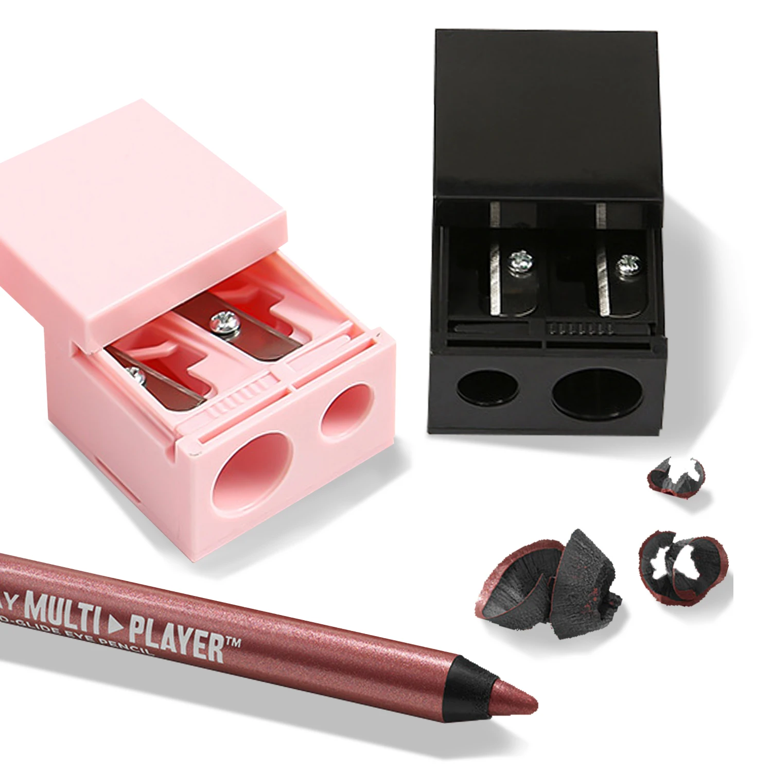 Makeup Plastic Manual pencil Sharpener cute Small mini Eyebrow lip liner cosmetic Double Hole Pencil Sharpener