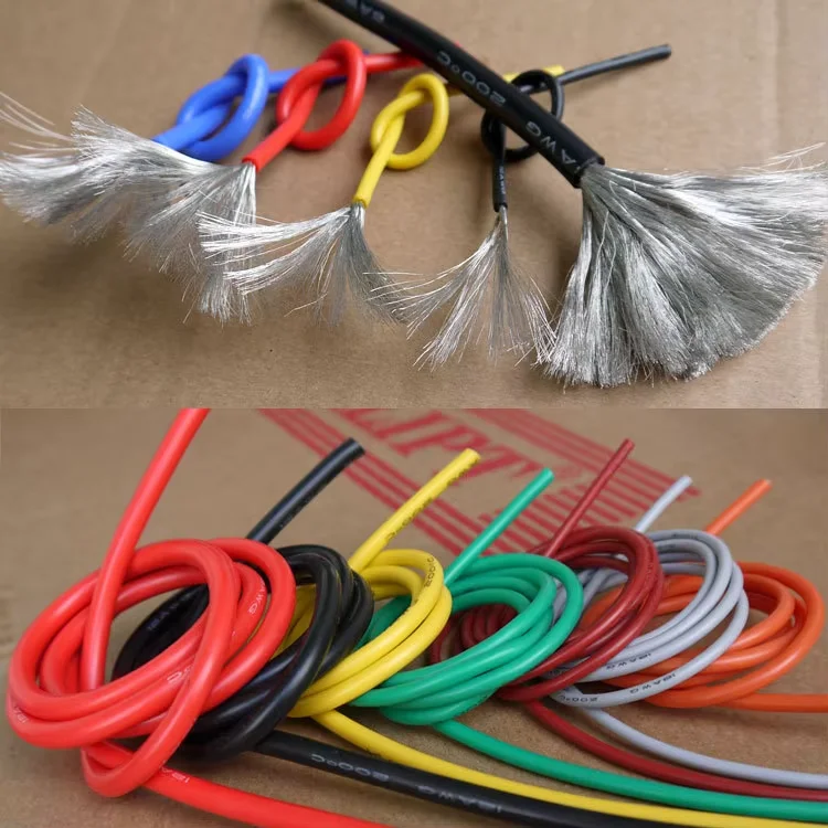 4 6 7 8 10 12 14 16 18 20 22 24 AWG Gauge High Temperature Heater Resistant Solid Copper Rubber Coated Silicone Cable Wire