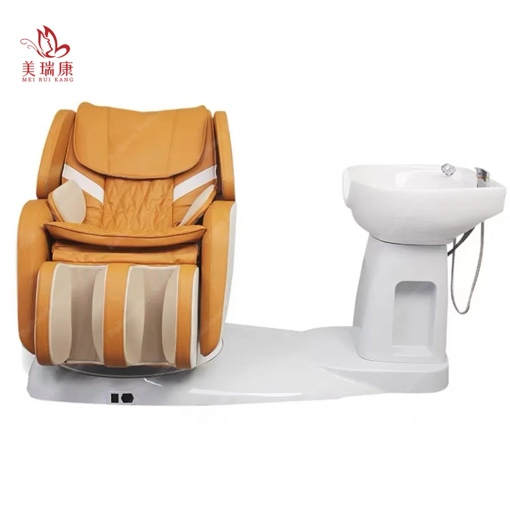 High quality 2 motor electric massage rotating shampoo bed with customizable colors for salon barber shop