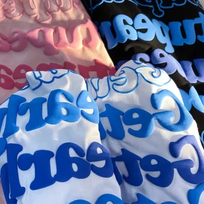 Custom drop shoulder foam Printed t shirt streetwear screen printing t-shirt Oversize Graphic 3d puff print t shirt Manufacturer