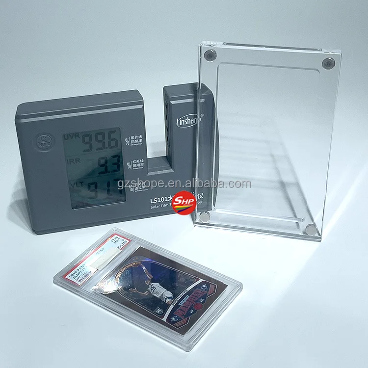 SHP Custom Acrylic Display Case  Graded Trading Card Holder Round shape Protection Case For Pokeomon TCG CGC With Magnetic Case
