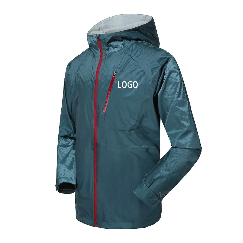 Custom logo outdoor waterproof windproof mountain cycling fishing hiking running food delivery mens windbreaker jacket