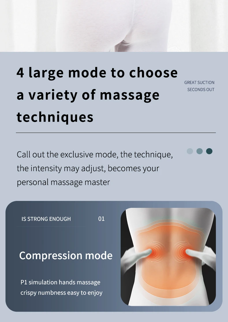 Smart Abdominal Waist Vibration Massage Belt With Heat Wireless Electric Lumbar Massage Belt For Back Pain